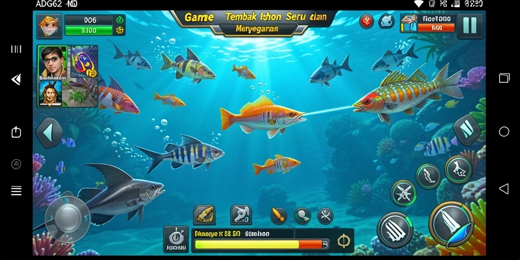 Tampilan gameplay seru dalam game Tembak Ikan ADG62.
