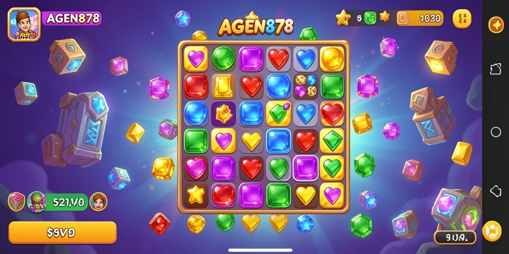 Screenshot gameplay AGEN878 menunjukkan momen seru mencocokkan simbol.