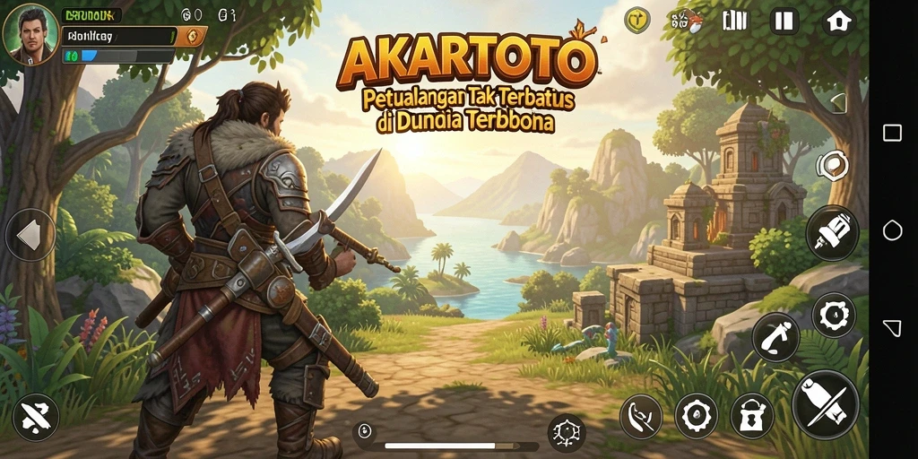 Tampilan gameplay <strong>AKARTOTO</strong> yang menakjubkan dengan eksplorasi dunia terbuka.