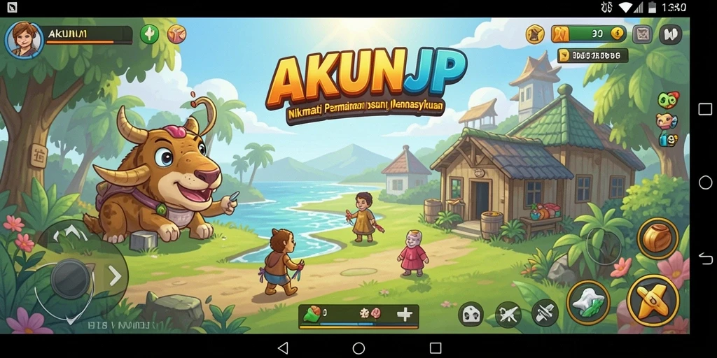 Tampilan gameplay yang menarik dari AKUNJP dengan karakter yang lucu.