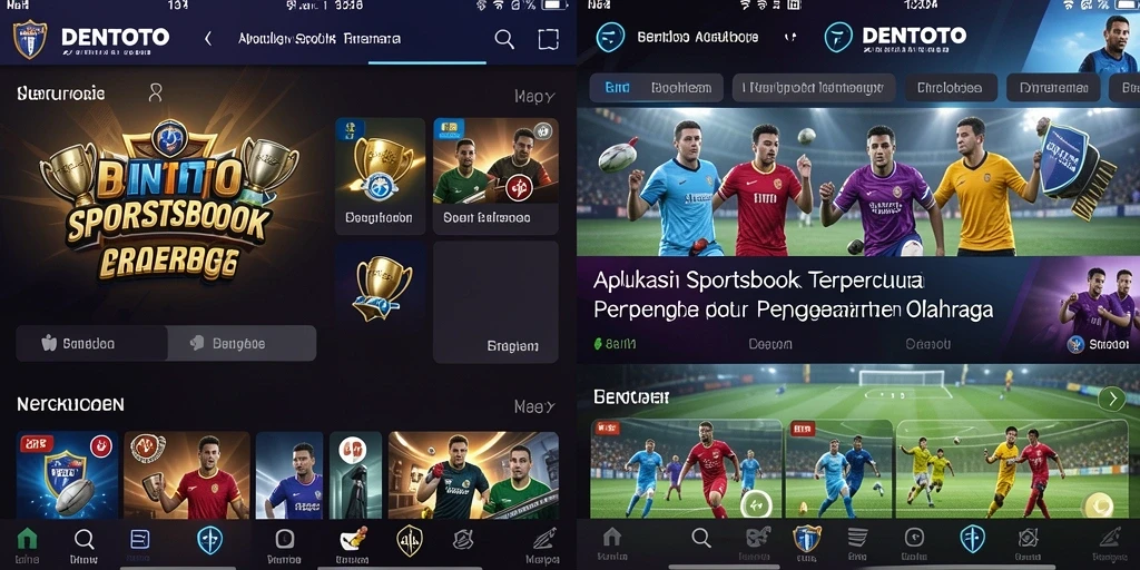Screenshot DENTOTO menampilkan antarmuka taruhan olahraga yang menarik.