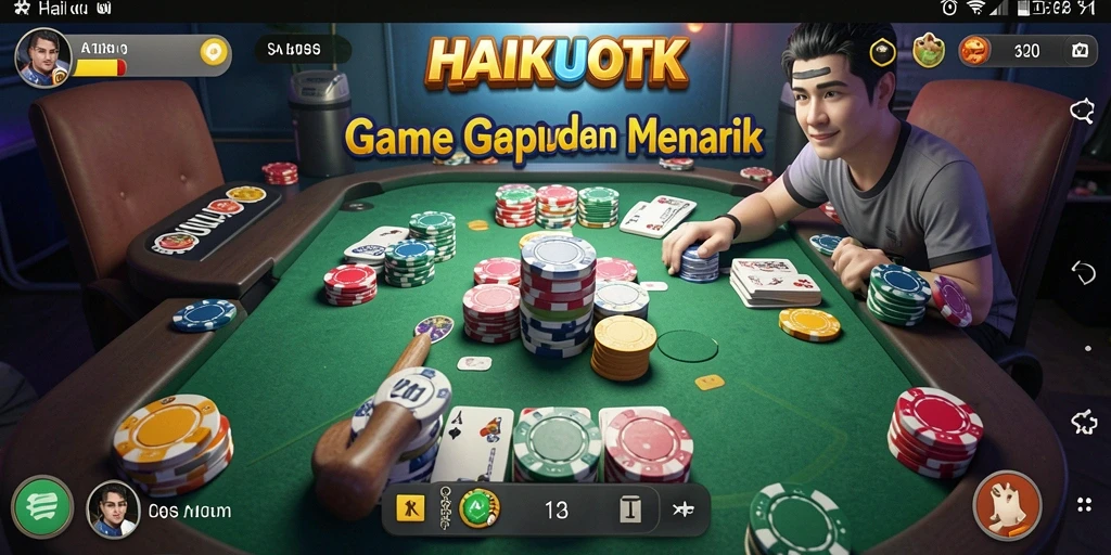 Tampilan gameplay HAIKUOTK menunjukkan keseruan bermain Gaple secara online.