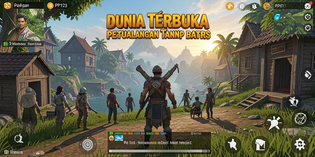 Tangkapan layar PP123 menunjukkan momen seru menjelajahi dunia terbuka.