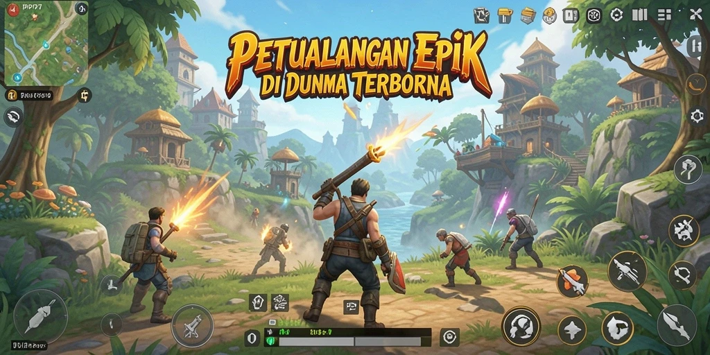 Screenshot gameplay PP7 yang menampilkan dunia terbuka yang luas.