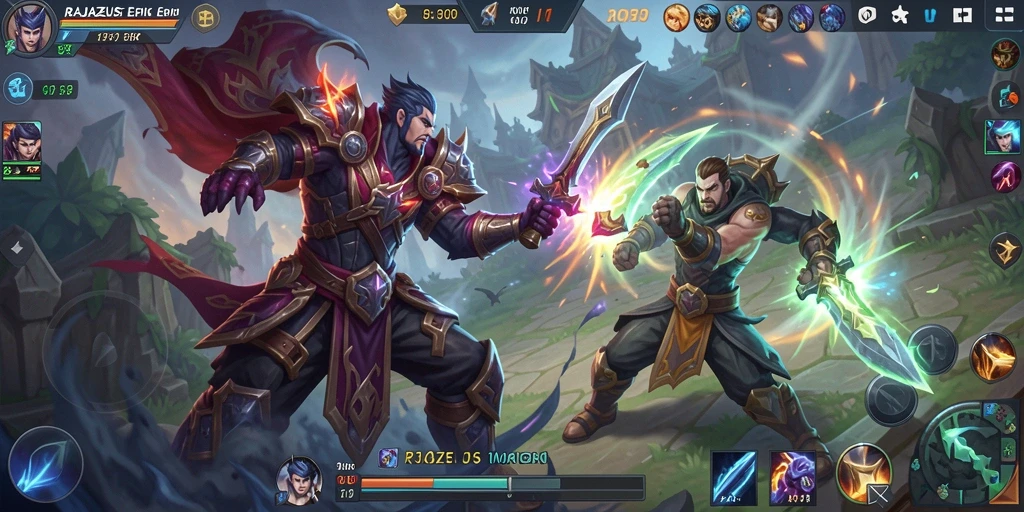 Gameplay MOBA yang mendebarkan dan penuh aksi.