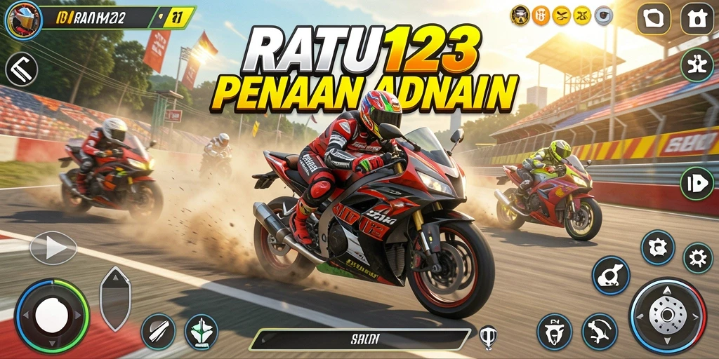 Gameplay balapan motor yang mendebarkan dan menantang.