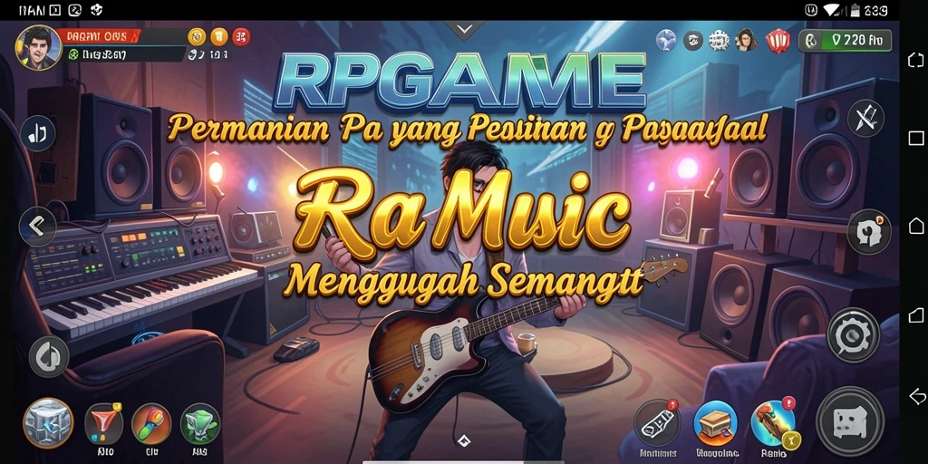 Tangkapan layar RPGAME menunjukkan gameplay musik yang interaktif.