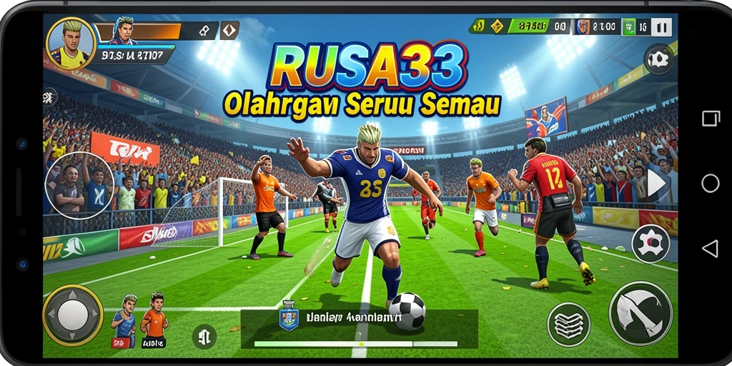 Tampilan permainan yang seru dengan aksi olahraga yang mendebarkan.