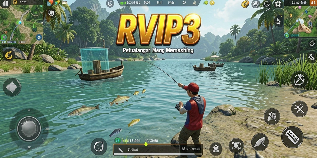 Gameplay RVIP3 yang menegangkan dan memikat saat memancing.