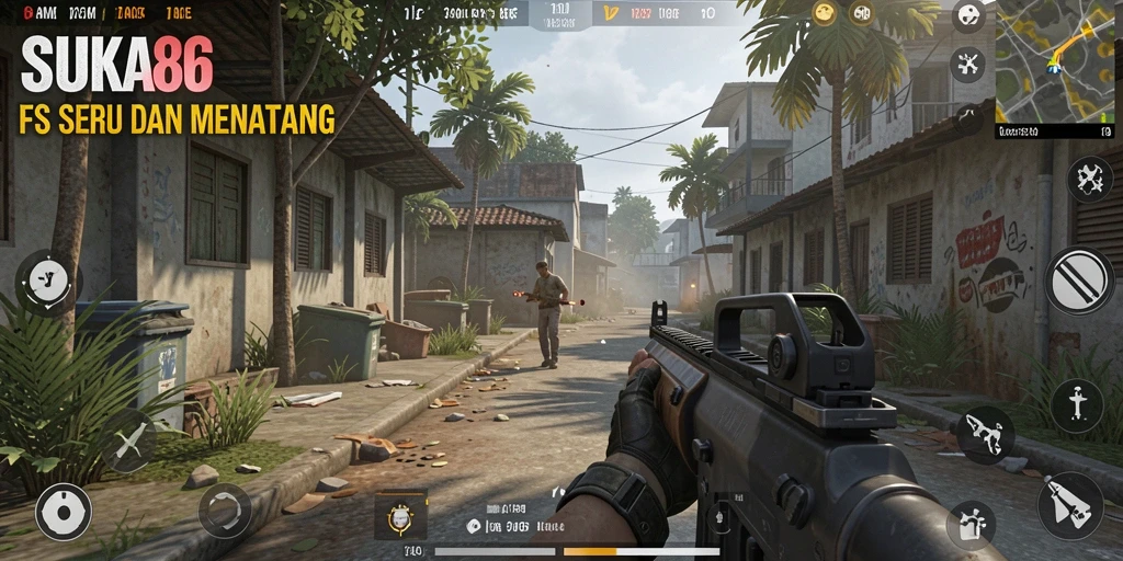 Screenshot gameplay yang menampilkan aksi seru dalam SUKA86.