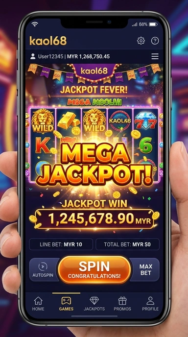 Screenshot fitur unggulan di aplikasi kaol68.
